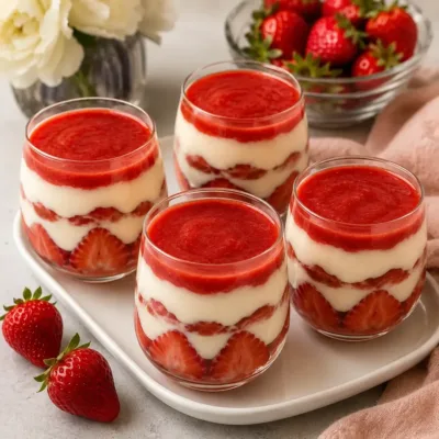 Verrines Façon Tiramisu aux Fraises : Dessert Léger