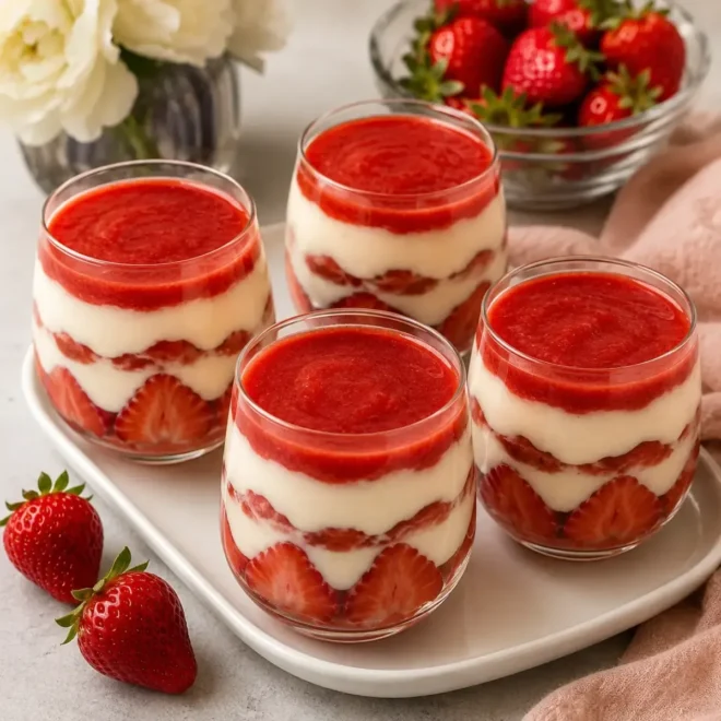 Verrines Façon Tiramisu aux Fraises : Un Dessert Frais, Léger et Irrésistible