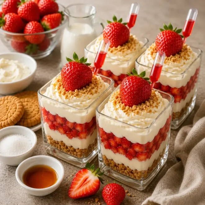 Verrines Fraises Spéculoos et Crème Vanillée
