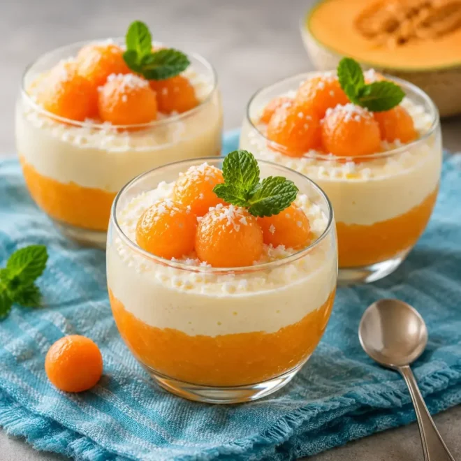 Verrines Mousse de Melon et Crème Mascarpone