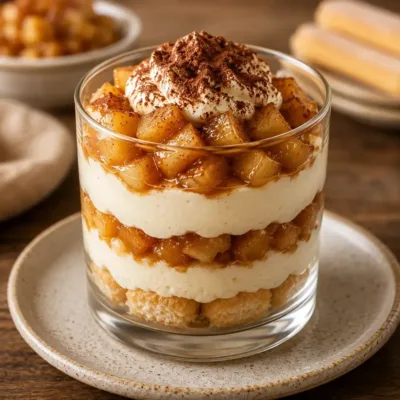 Verrines Tiramisu aux Pommes Caramélisées