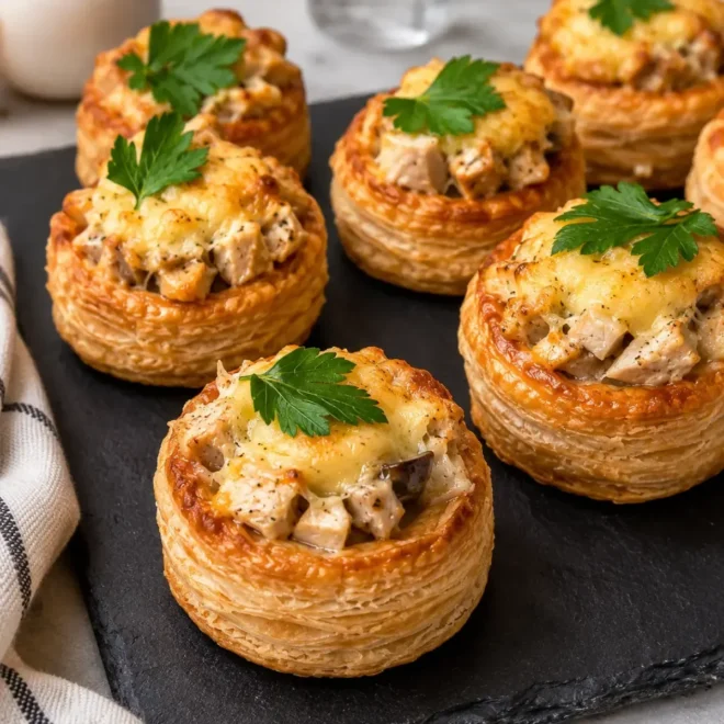 Vol-au-Vent au Poulet et Champignons Crémeux