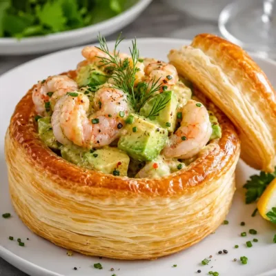 Vol-au-Vent aux Crevettes et Avocat : Élégance Gourmande
