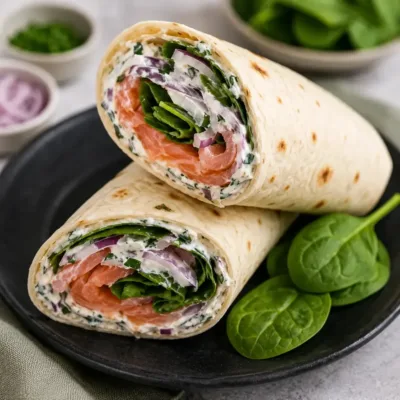 Wrap au Saumon Fumé et Épinards : Léger et Savoureux