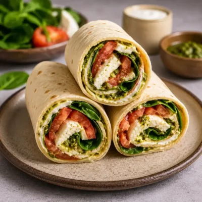 Wrap Caprese au Pesto : Fraîcheur Italienne