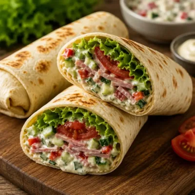 Wrap Fraîcheur au Jambon et Crudités