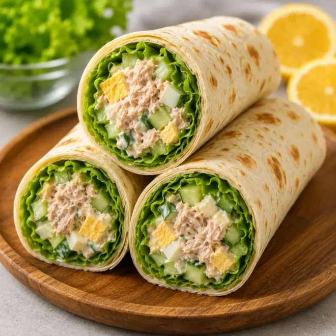 Wraps au Thon, Concombre et Œufs : Le Déjeuner Frais et Rapide à Emporter
