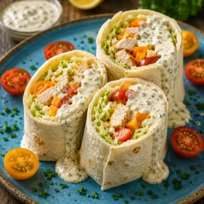 Wraps de Poulet Grillé à la Sauce Crémeuse