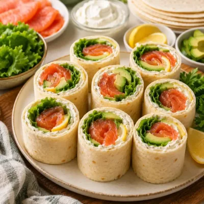 Wraps Roulés au Saumon Fumé et Avocat