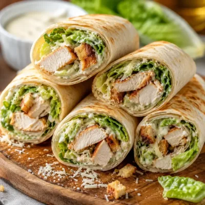 Wraps Roulés Poulet César : Recette Facile et Savoureuse