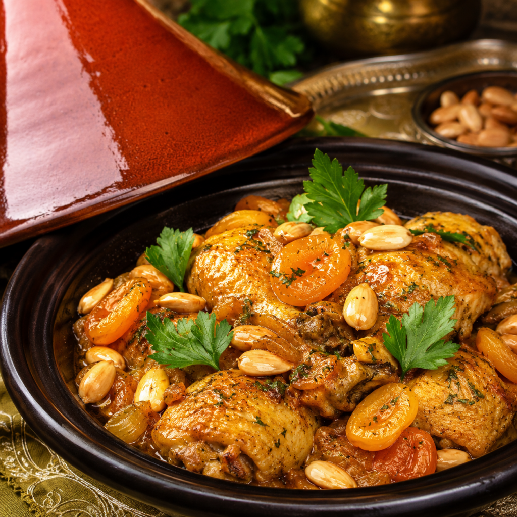 Tajine de poulet aux abricots et amandes la recette marocaine traditionnelle facile