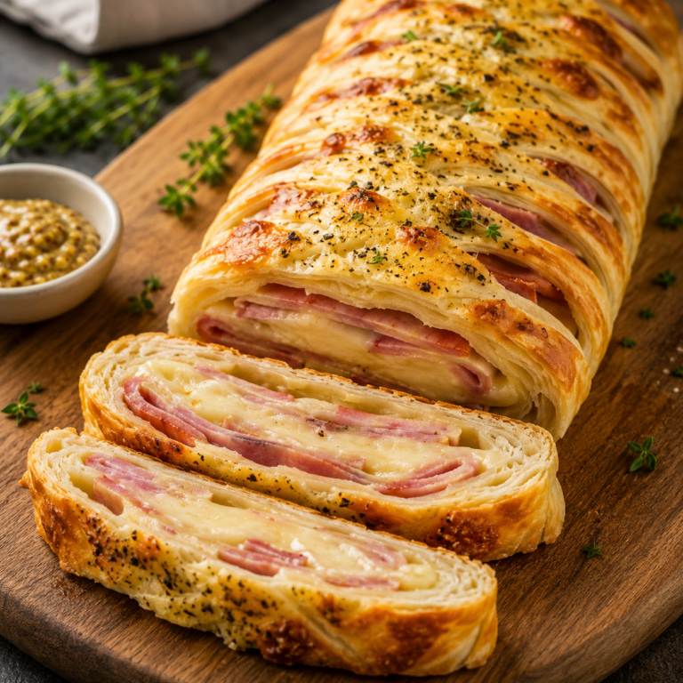 Tresse Feuilletée au Jambon et Fromage : la Recette Croustillante, Fondante et Facile