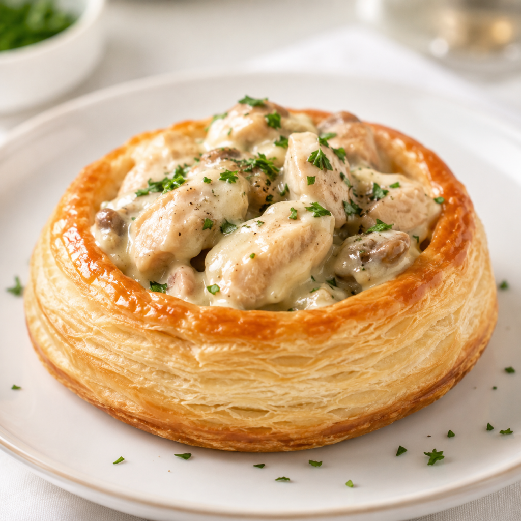 Vol-au-Vent Dinde & Crème la recette crémeuse et croustillante facile