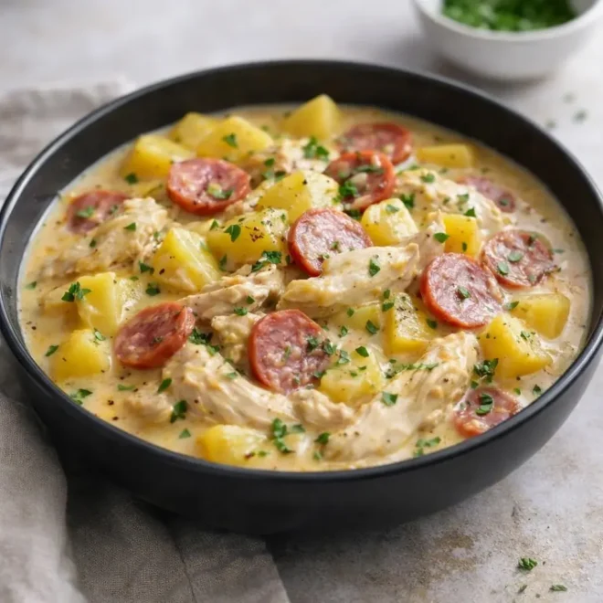Aiguillettes de poulet à la crème fraîche et au chorizo