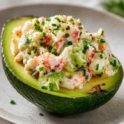Avocat Farci à la Salade de Crevettes et Crabe