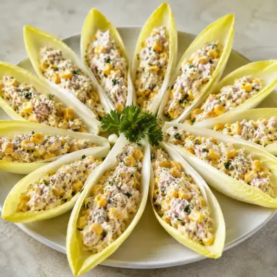 Barquettes d'Endives au Thon & Maïs Croquant