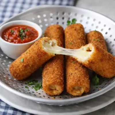 Bâtonnets de mozzarella cuits au four : crousti-fondants