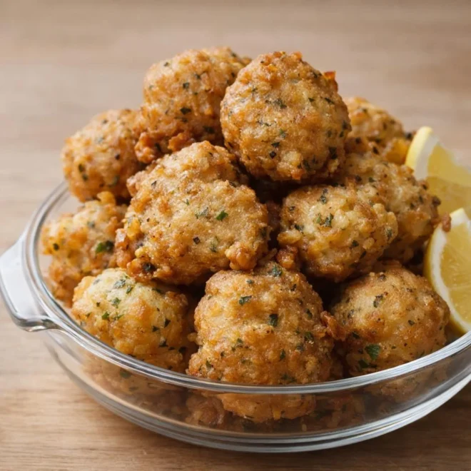 Beignets de poisson croustillants au parmesan et à l’herbe