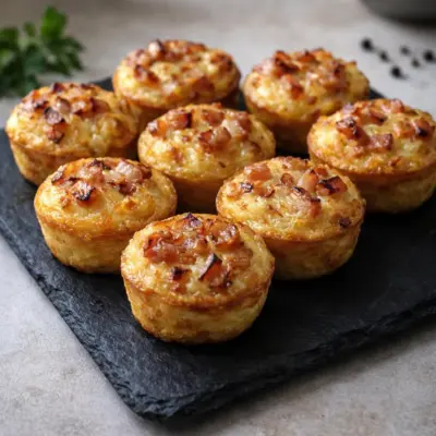bouchées au lardons et au comté : mini quiches