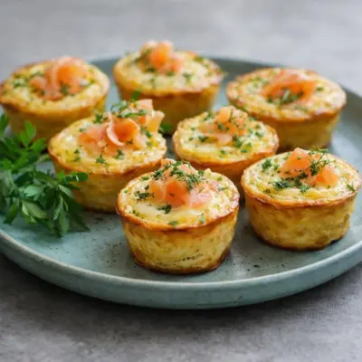 Bouchées de quiche sans pâte au saumon fumé