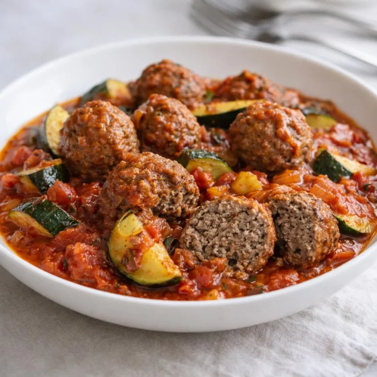 Boulettes de bœuf aux courgettes et sauce tomate