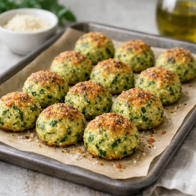 Boulettes de courgettes au four croustillantes à la parmesan, herbes et œuf