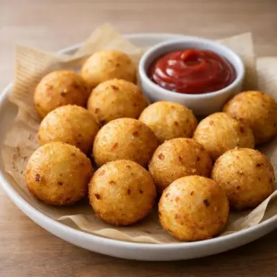 Boulettes de pommes de terre au mozzarella, crousti-fondante