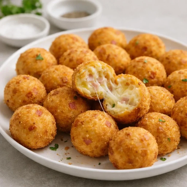 Boulettes de pommes de terre au jambon (type croquettes)