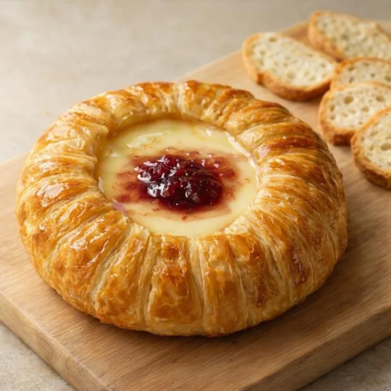 Brie rôti en croûte feuilletée confiture, facile