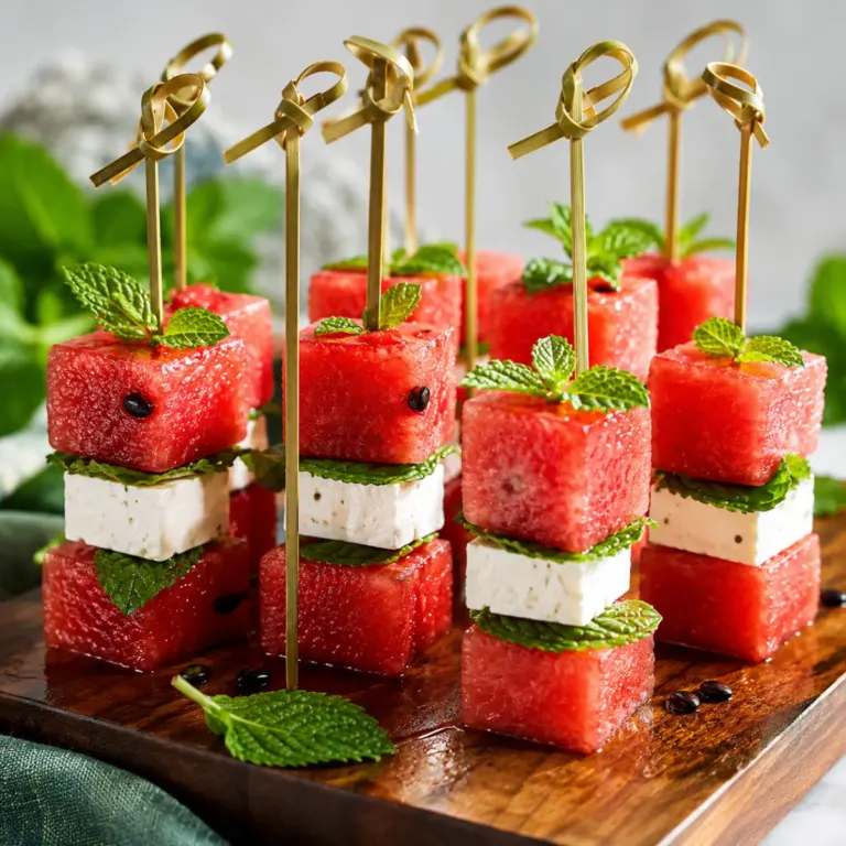 Brochettes Pastèque, Feta & Menthe : la recette fraîche et gourmande de l’été