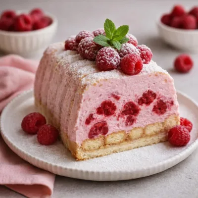 Bûche glacée aux framboises sans sorbetière (mascarpone)