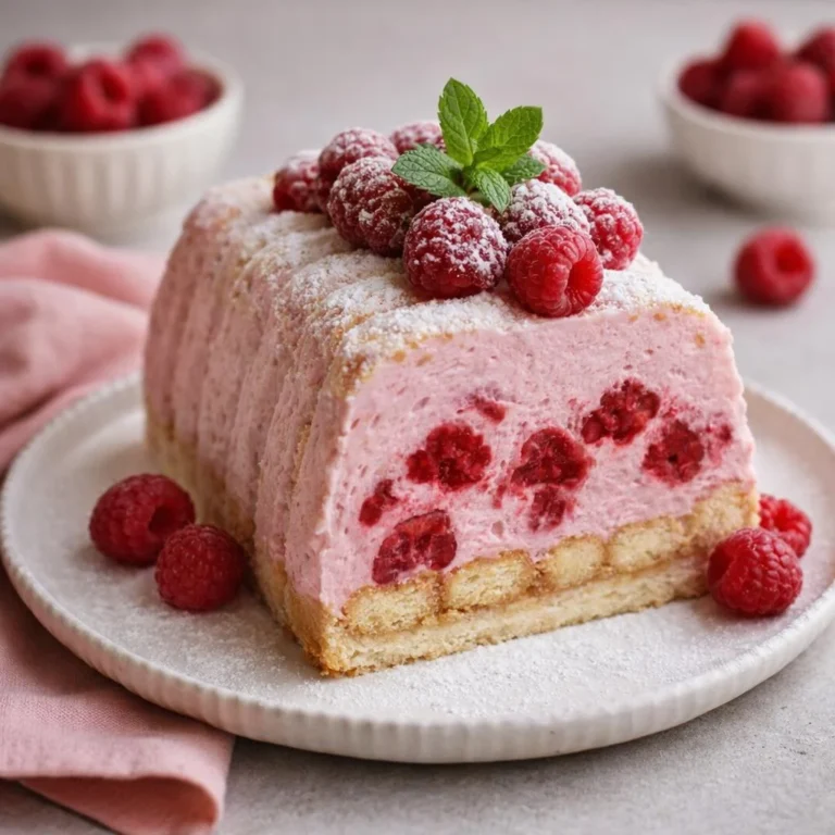 Bûche glacée aux framboises sans sorbetière (mascarpone)