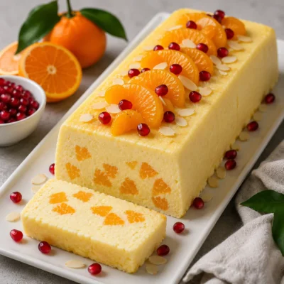 Bûche glacée à l’orange et aux fruits confits (sans cuisson)
