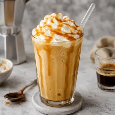 Café frappé caramel maison