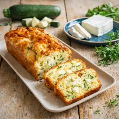 Recette cake chèvre courgette moelleux aux herbes