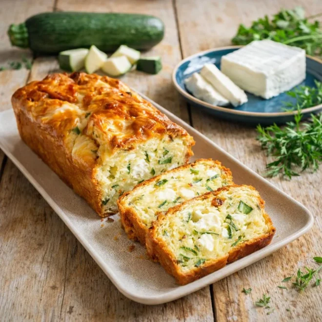 Recette cake chèvre courgette moelleux aux herbes