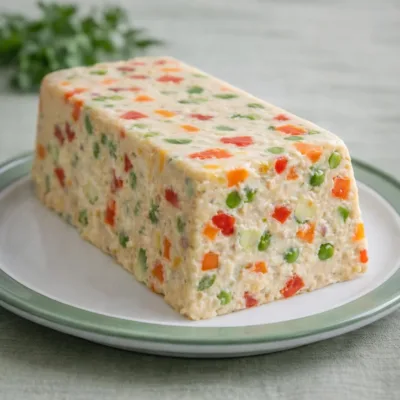 Cake froid au thon et aux légumes (sans cuisson, à la mayonnaise)