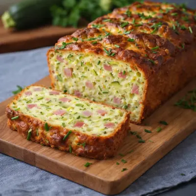 Cake léger aux courgettes et jambon : moelleux & doré