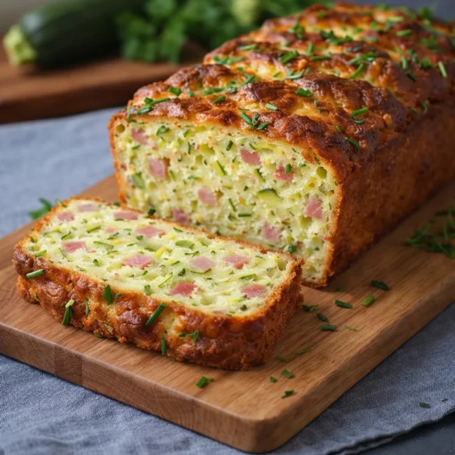Cake léger aux courgettes et jambon : moelleux & doré