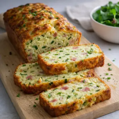 Cake moelleux aux courgettes et lardons (recette facile)