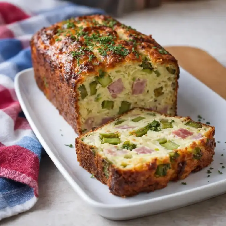 Cake salé aux asperges, jambon et cheddar (cake moelleux au four)