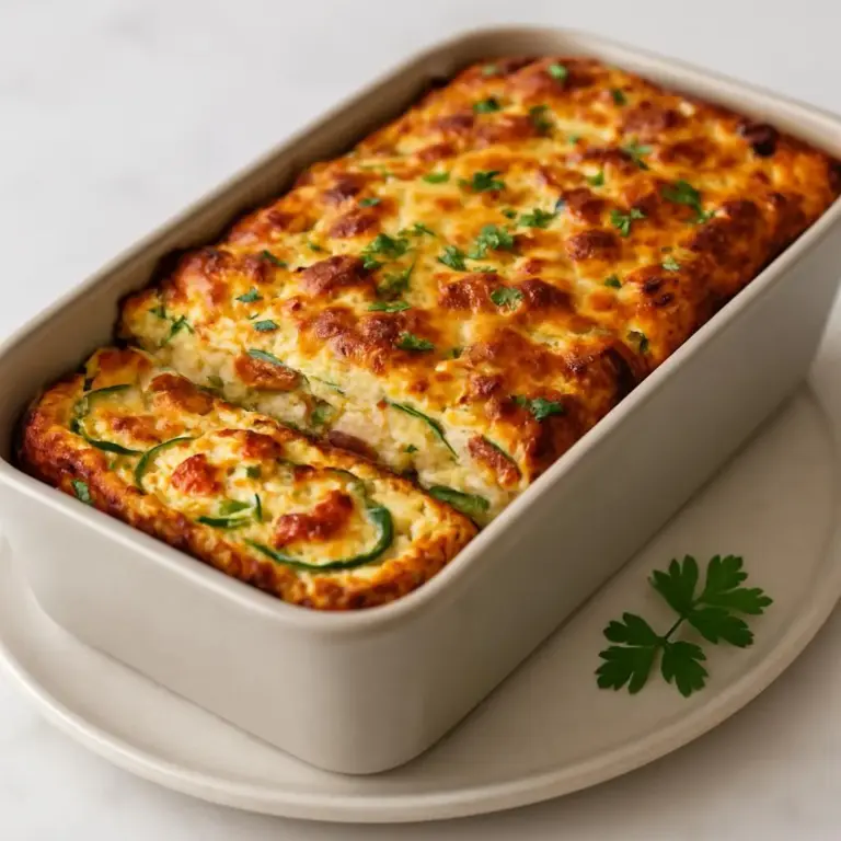 Cake salé gratiné aux courgettes, chorizo et feta (type lasagne au four)