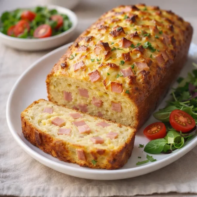 Cake salé au jambon et au gruyère : moelleux doré et ultra fromagé