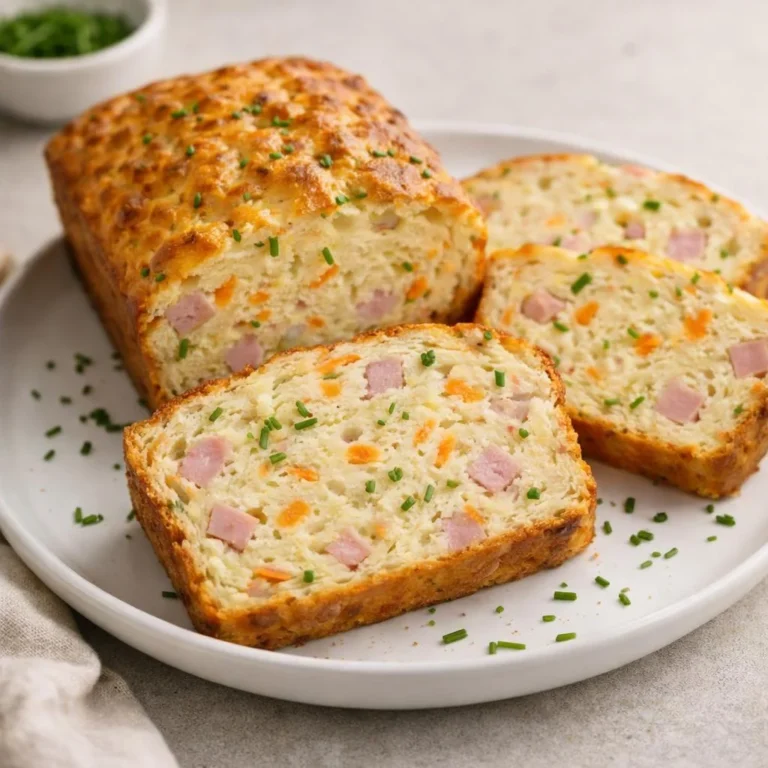 Cake salé moelleux aux dés de jambon, carottes et fromage (type quiche)