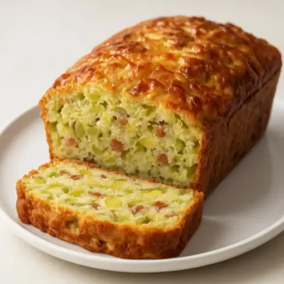 Cake salé aux poireaux, lardons et cheddar (moelleux et parfumé)