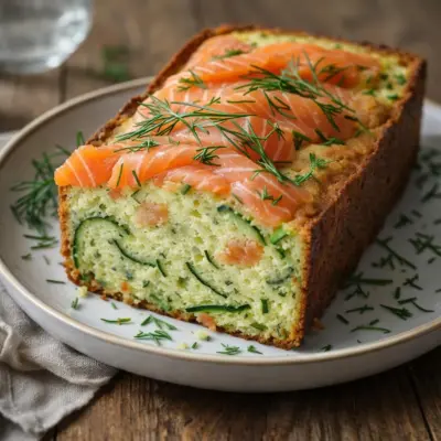 Cake au saumon fumé et courgettes moelleux