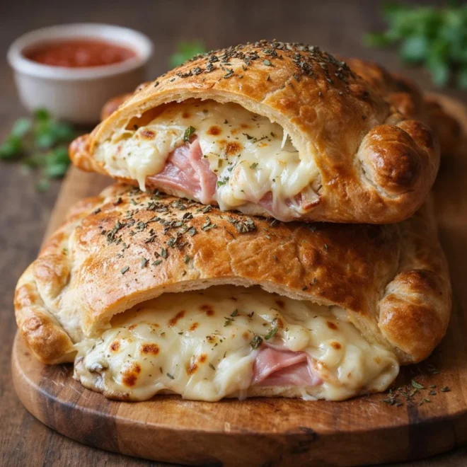 Recette calzone jambon fromage croustillante au four