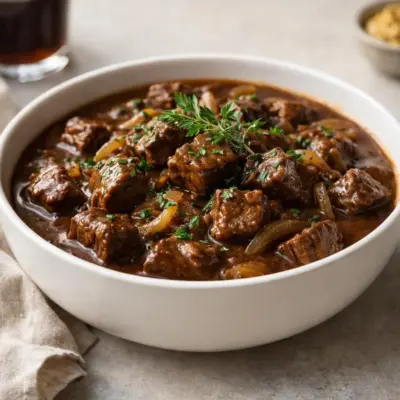 Carbonnade flamande au bœuf à la bière brune