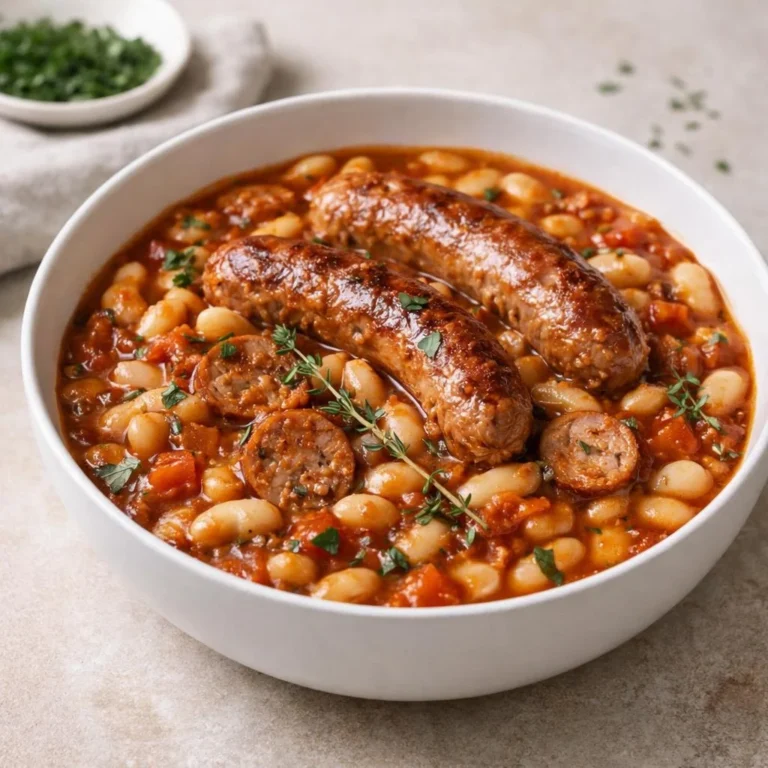 Cassoulet de Toulouse aux saucisses et haricots blancs