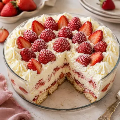 Charlotte aux Fraises Sans Cuisson